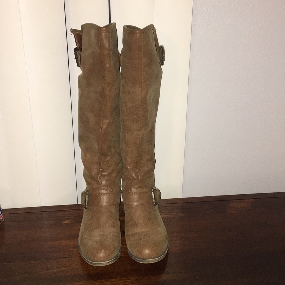 Madden Girl Brown Knee Length Boots.